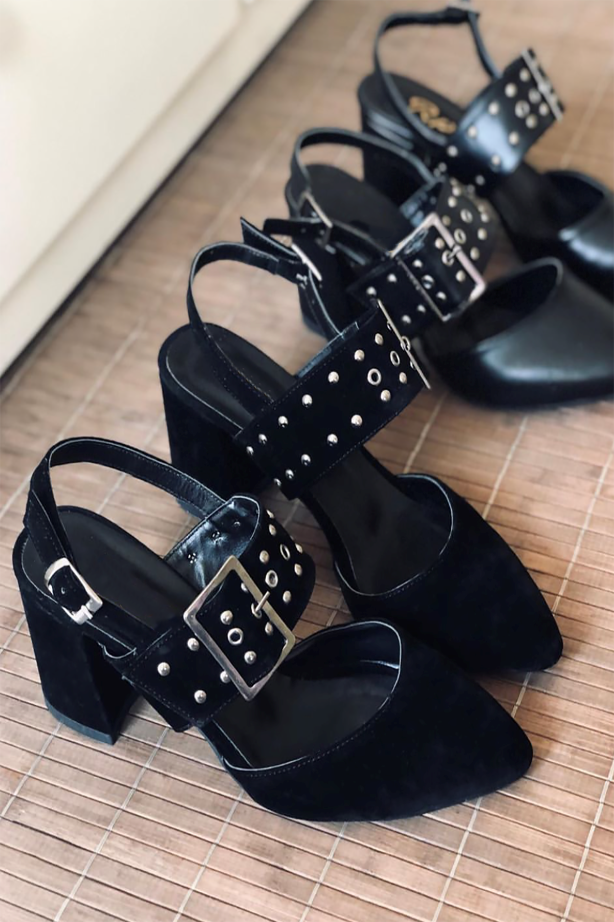 Mida Shoes Y120 Siyah Süet Topuklu Ayakkabı