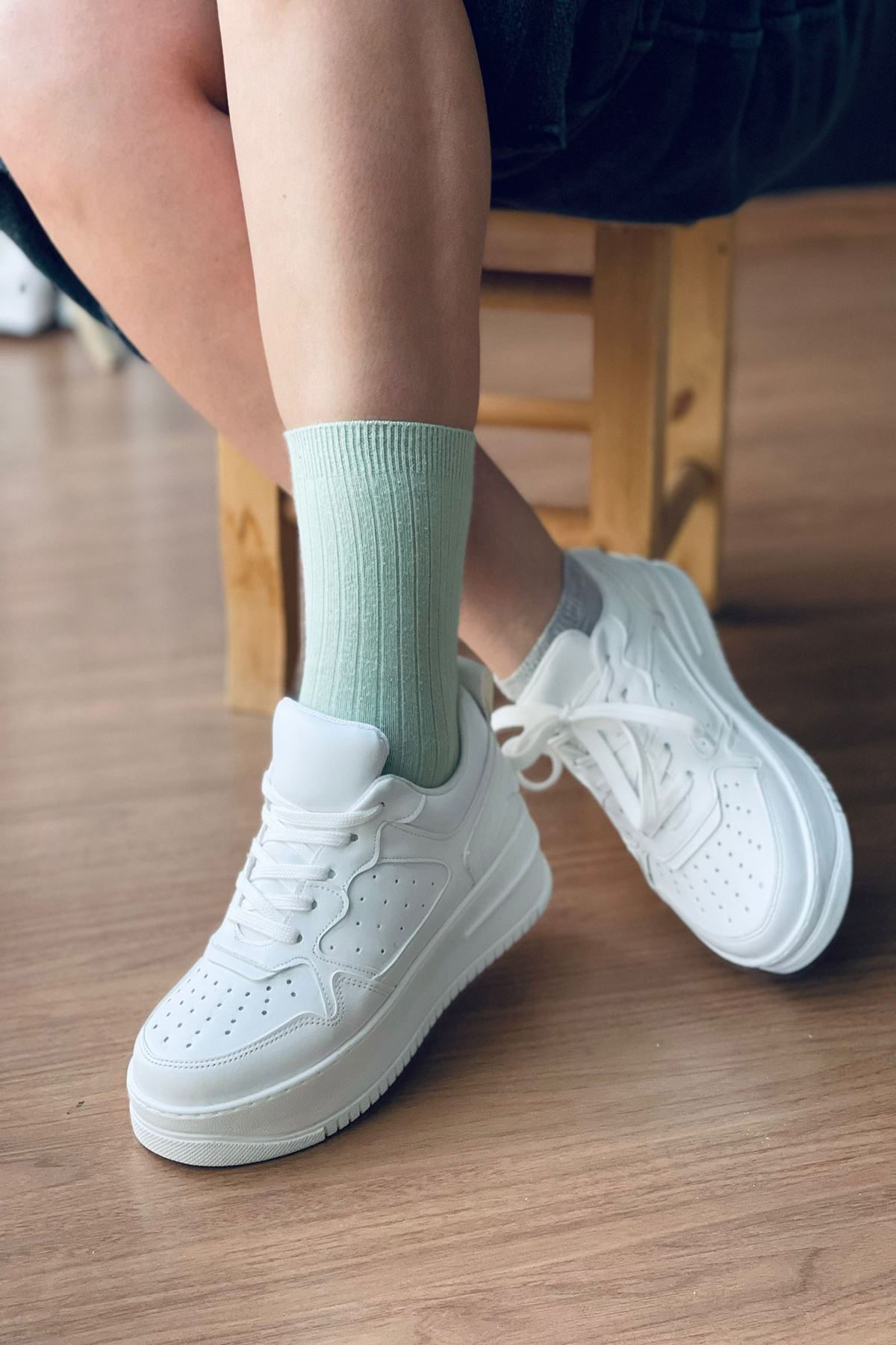 MDSHAİR Beyaz Spor Bayan Sneakers