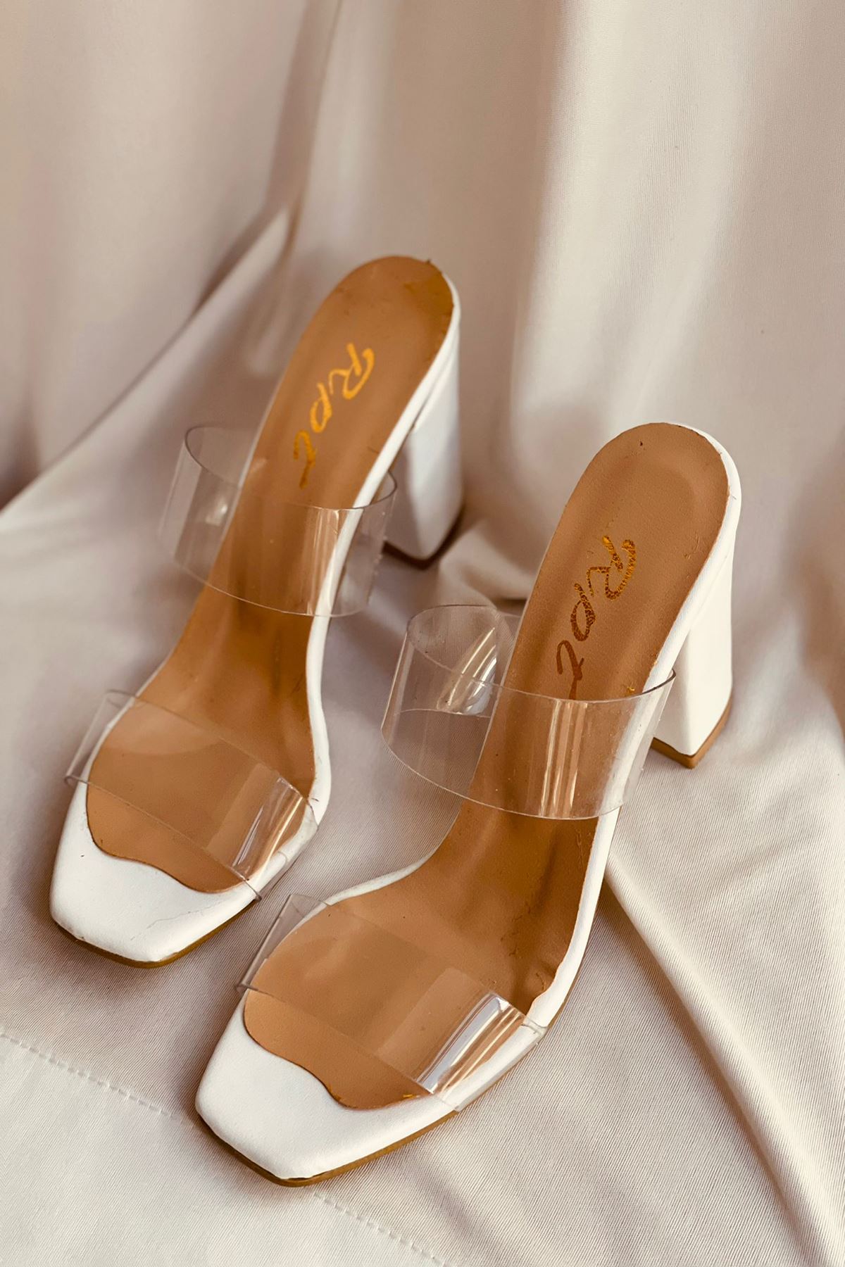 Mida Shoes YŞFFBANT Beyaz Deri Topuklu Ayakkabı