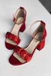Y555 Kırmızı Deri Topuklu Ayakkabı
