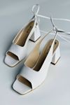 Y710 Beyaz Deri Topuklu Ayakkabı