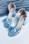 Y500 Bebe Mavi Süet Topuklu Ayakkabı
