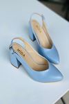 Mida Shoes Y101 Bebe Mavi Deri Topuklu Ayakkabı