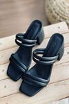 Mida Shoes YDBT Siyah Deri Topuklu Ayakkabı