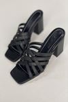 Mida Shoes Y926 Siyah Deri Topuklu Ayakkabı