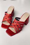 Mida Shoes Y926 Kırmızı Deri Topuklu Ayakkabı