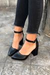 Mida Shoes Y102 Siyah Deri Topuklu Ayakkabı