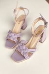 Mida Shoes Y716 Lila Deri Topuklu Ayakkabı