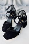 Mida Shoes Y191 Siyah Süet Topuklu Ayakkabı