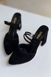 Mida Shoes Y119 Siyah Süet Topuklu Ayakkabı