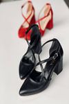 Mida Shoes Y113 Siyah Deri Topuklu Ayakkabı