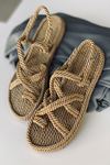 Mida Shoes YRPH01 Altın Halat Sandalet