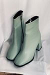 Mida Shoes 205 Mint Yeşili Deri Bağcıklı Kadın Bot