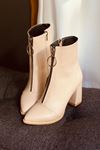 Mida Shoes 500 Ten Deri Fermuarlı Kadın Bot