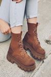Mida Shoes Taba Örgü Bağıcıklı Postal