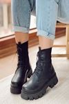 Mida Shoes Siyah Örgü Bağıcıklı Postal