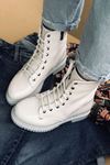 Mida Shoes 203 Beyaz Rugan Kadın Bot