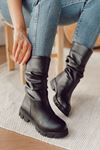 Mida Shoes 601 Siyah Deri Kadın Bot