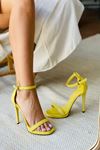 Mida Shoes YLOVE03 Sarı Deri Topuklu Ayakkabı