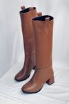 Mida Shoes 002 Taba Deri Kadın Çizme
