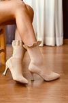 Mida Shoes MDSHFRTR Ten Triko Fırfırlı kadın Bot