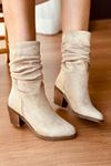Mida Shoes Dallas Vizon Süet Country Kadın Çizme