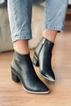 Mida Shoes 901 Siyah Deri Kadın Bot