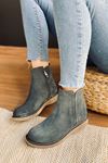 Mida Shoes RVT02 Hakiki Deri Fermuarlı Gri Süet Kadın Bot