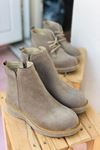 Mida Shoes RVT02 Hakiki Deri Fermuarlı Vizon Süet Kadın Bot