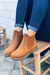 Mida Shoes RVT03 Hakiki Deri Lastikli Tarçın Süet Kadın Bot