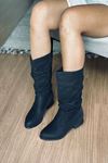 Mida Shoes Vendy Siyah Süet Kadın Çizme