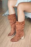 Mida Shoes Ozzy Taba Süet Kadın Çizme
