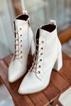 Mida Shoes K529 Ten Deri Fermuarlı Kadın