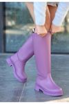 Mida Shoes Leydi Mor Deri Kadin Çizme