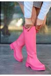 Mida Shoes Leydi Pembe Deri Kadin Çizme