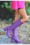 Mida Shoes Marlie Lila Deri Kadin Çizme