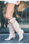 Mida Shoes Owen Ten Deri Topuklu Kadın Çizme