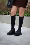 Mida Shoes Selina Siyah Streç Kadın Çizme