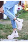 Mida Shoes Boan Bej Deri Kadın Bot
