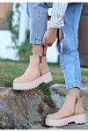 Mida Shoes Boan Nude Deri Kadın Bot