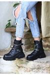 Mida Shoes Celia Siyah Deri Kadın Bot