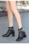 Mida Shoes Fioh Siyah Rugan Topuklu Kadın Bot