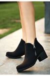 Mida Shoes İnaz Siyah Süet Kadin Bot