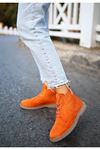 Mida Shoes Kean Turuncu Süet Bağcıklı Kadın Bot