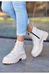 Mida Shoes Life Ten Deri Bağcıklı Kadın Bot