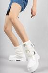 Mida Shoes Miah Beyaz Rugan Kadın Kar Bot