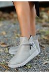Mida Shoes Milana Krem Süet Kadın Bot