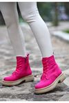 Mida Shoes Resi Fuşya Süet Bağcıklı Kadın Bot