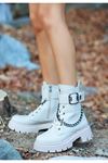 Mida Shoes Shya Ten Deri Bağcıklı Kadın Bot