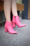 Mida Shoes Tion Pembe Deri Kadın Topuklu Bot